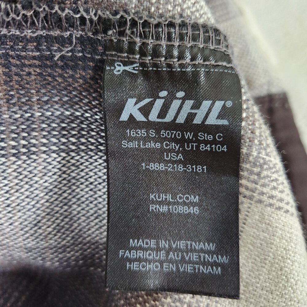 KUHL Law Flannel Shirt Men Size Medium Plaid Button Up Long Sleeve Inside Pocket - Picture 9 of 13